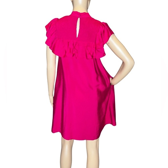 A New Day Women's Pink Sleeveless Ruffle Yoke Dress with Pockets Sz Extra Small - Picture 7 of 8